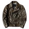 Herren Vintage distressed Echtlederjacke Schwergewicht Biker Mantel Echte Rindsleder Motorradjacke