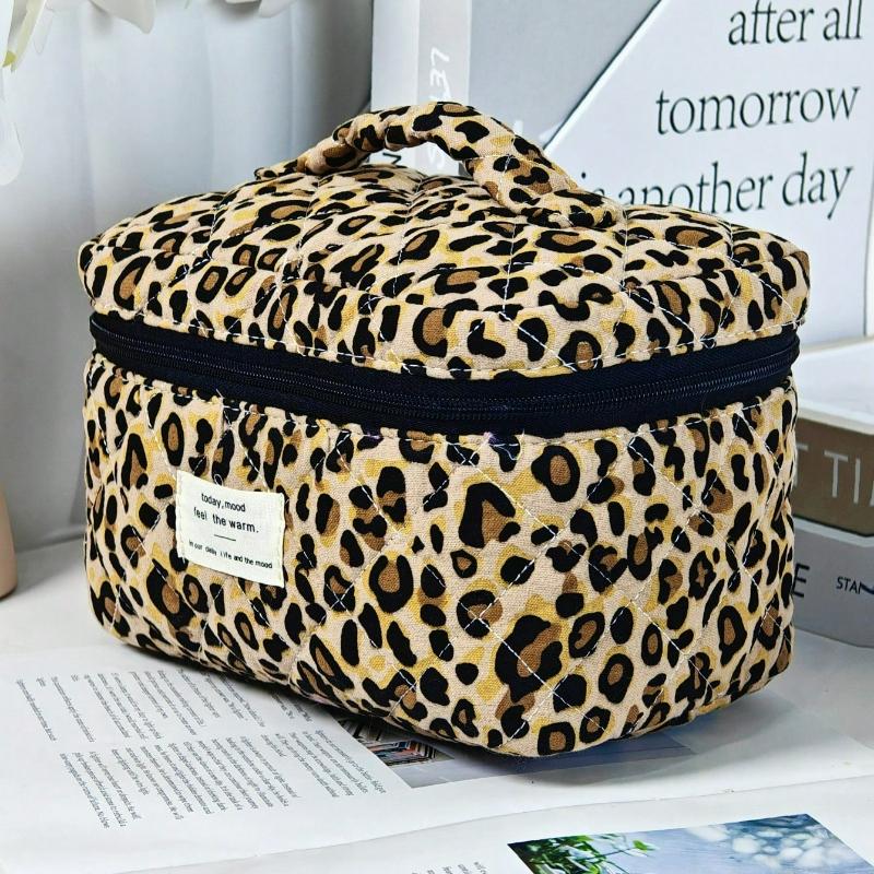 Modische Leopardenmuster Make-up-Organizer-Tasche, Große Kapazität Tragbare Reise-Kulturbeutel, Kosmetiktasche Reise-Kulturbeutel-Organizer