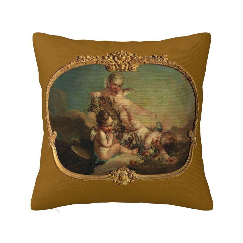 Aesthetic Renaissance Angel Cushion Cover Boucher Rococo Art Soft Nordic Pillow Decor Home