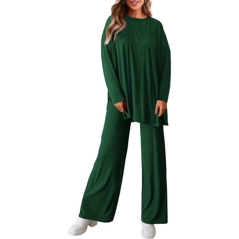 BITCED Women's Fashion Casual Long Sleeve O-Neck Pants Suits