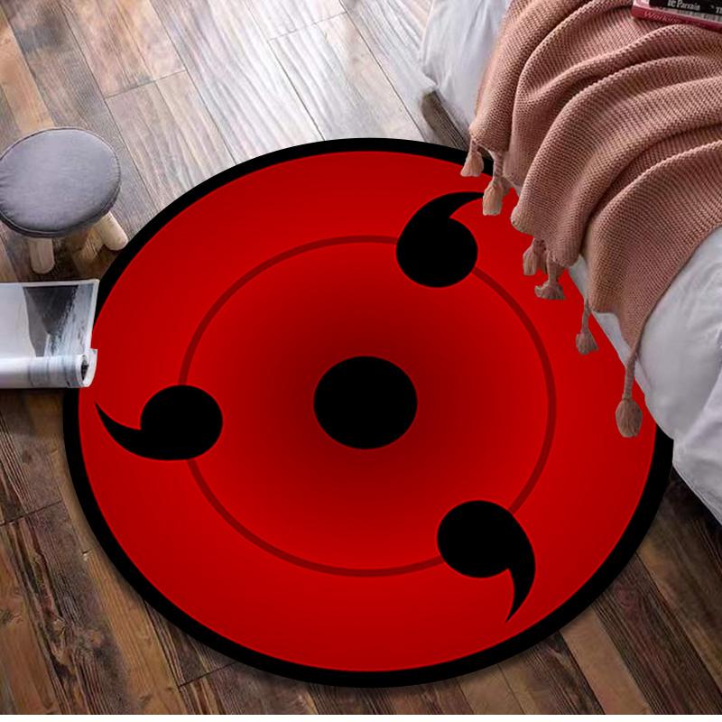 1Pc Sharingan Circular Print Rug - home decoration Carpet For Living Room Bedroom Flooring Computer Chair Area Rug