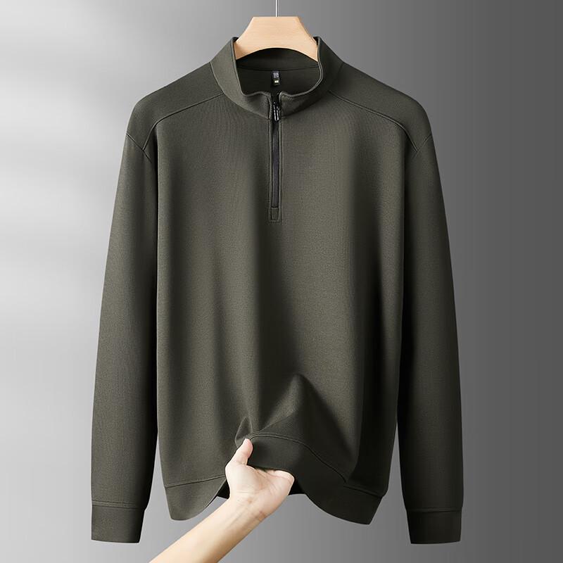 

Men s Plus Size Stand Collar Half-Zip Pullover 7XL