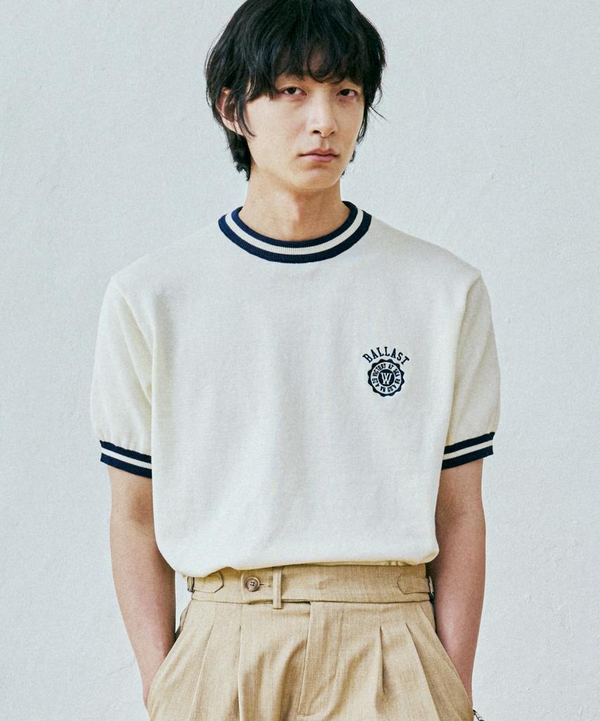 KND Ballast Athletic Ringer Tee Knit Cream