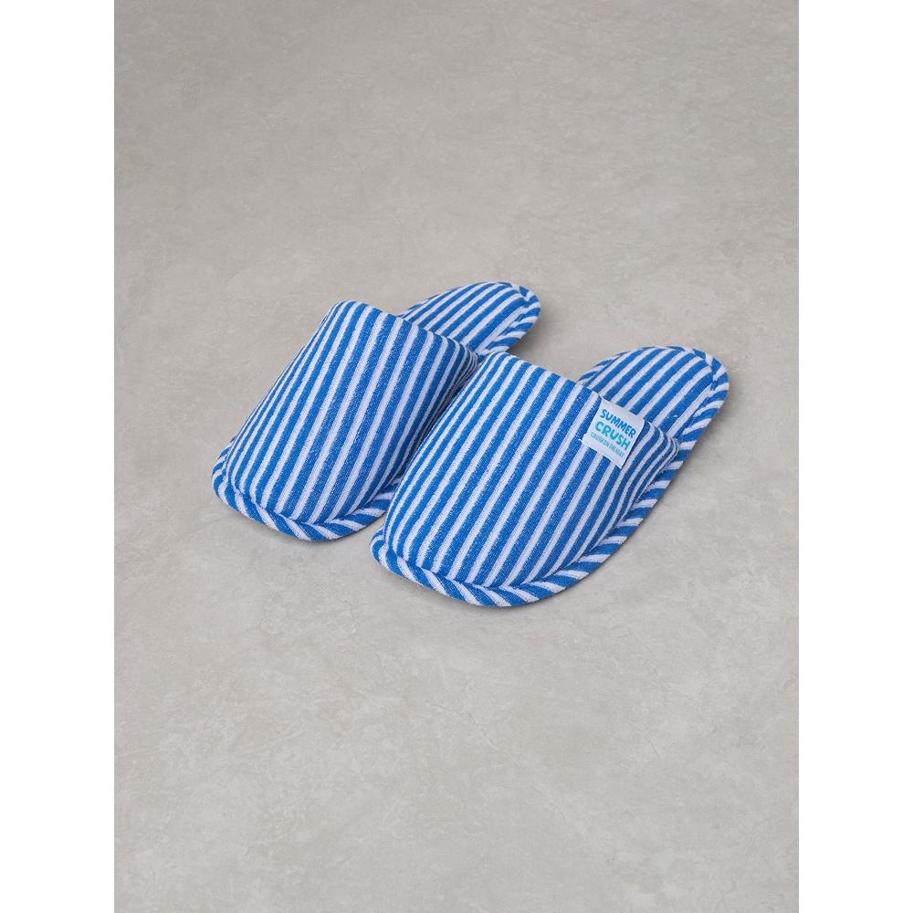 

Daiso Cool SuMmer Terry Stripe Домашние тапочки 250 270 мм Белый Синий