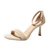 Mode Sandalen Damen 2025 neu vielseitig sexy Stiletto Ein-Wort-Schnalle mit offenen Zehen High Heels 739-AR1