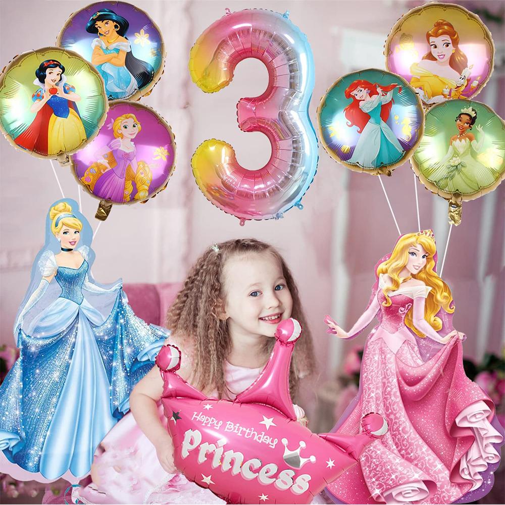 9 ks Barevné princeznovské balónky Balónky s princeznovskou tématikou pro party dekorace