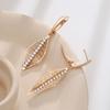 Kinel Shiny Natural Zircon Dangle Earrings For Women Rose Gold Color Long Earrings