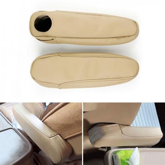 Pair Beige Leather with sponge seat armrest Handle Cover For Honda CRV 2002-2006