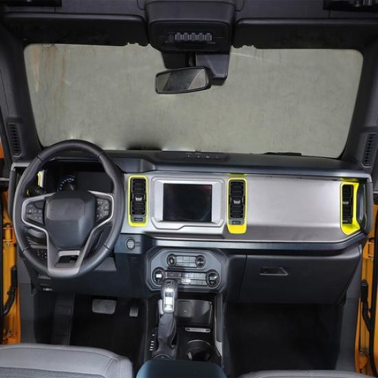 4 Stück Klimaanlagenauslass Dekorabdeckung Zierleiste für Ford Bronco Gelb