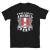 IN AMERIKA ABER PERUANISCH EPISCHES GRAFISCHES Unisex-T-Shirt mit kurzen Ärmeln