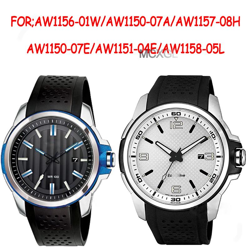 23mm Silicone Watch Band For Citizen Men's Eco-Drive Weekender Replacemnet Strap AW1158-05E AW1156-01W AW1157-08H AW1150-07A