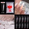 S.A.V.I Artificial False Nails 500 PCS Clear Nail Tips for Acrylic Nail/Dip Powder Nails/Poly Nail Extension Gel Nail Art DIY Home, 50/Size (Long C
