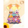 Girls' 3D Butterfly Print Short Sleeve Dress - Summer A-Line Dress with Round Neck, Machine Washable Playwear for & Little Girls,