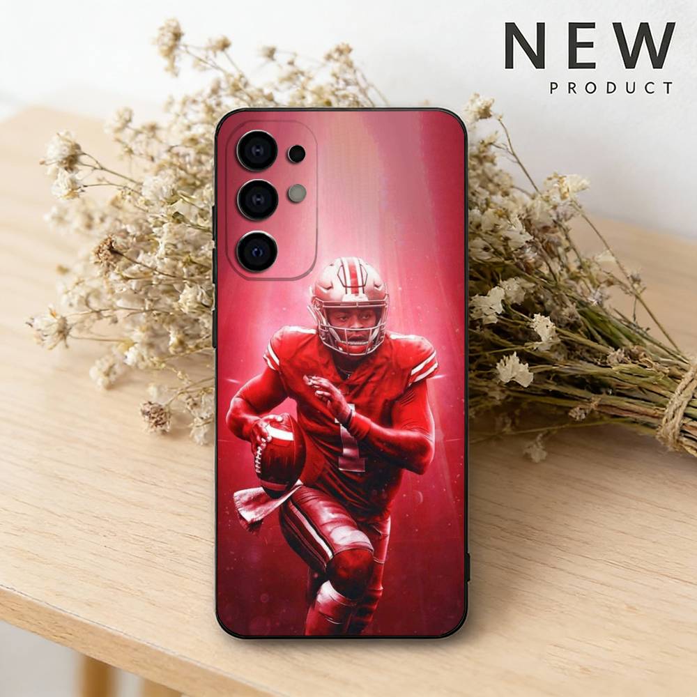 J-Justin Fields 1 Wallpaper  Phone Case For Samsung S26,25,24,23,22,30,21,10,9,Ultra,Plus,Lite Black Soft Case Samsung S20fe