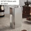 New Large-capacity Coffee Sealed Cans One-way Exhaust Square Coffee Powder Storage Jar Kitchen Storage Tools Storage Iron Can