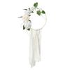 Artificial Outdoor Flower Wreath Hanging Flower Garland Decor for Wedding Party Festivals Home White
