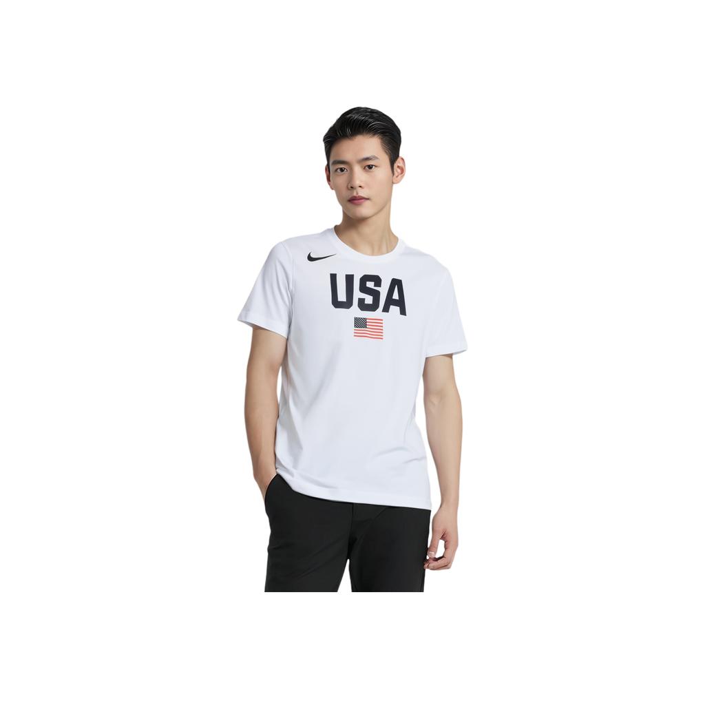 Nike Team USA Basketball Training T-Shirt With Sport Print And Quick-Dry Technology Men Tops White AV4352-100