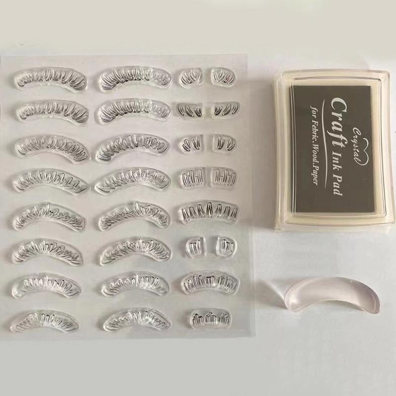 1 Zestaw Pieczątka Pomocnicza do Dolnych Rzęs Eyeliner Szybkoschnący Wodoodporny Czarny Makijaż Oczu