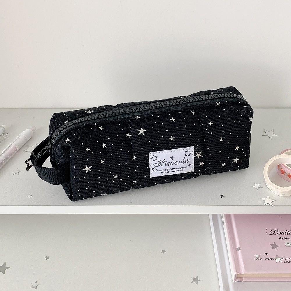 Y2k Star Dots Pencil Case Print Pencil Pouch Cosmetic Bag Korean Style Pen Bag Office
