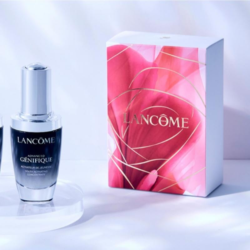 Lancome Genifique Serum 30ml Duo Gift Set  + Free White Big Pouch   Shopping Bag 