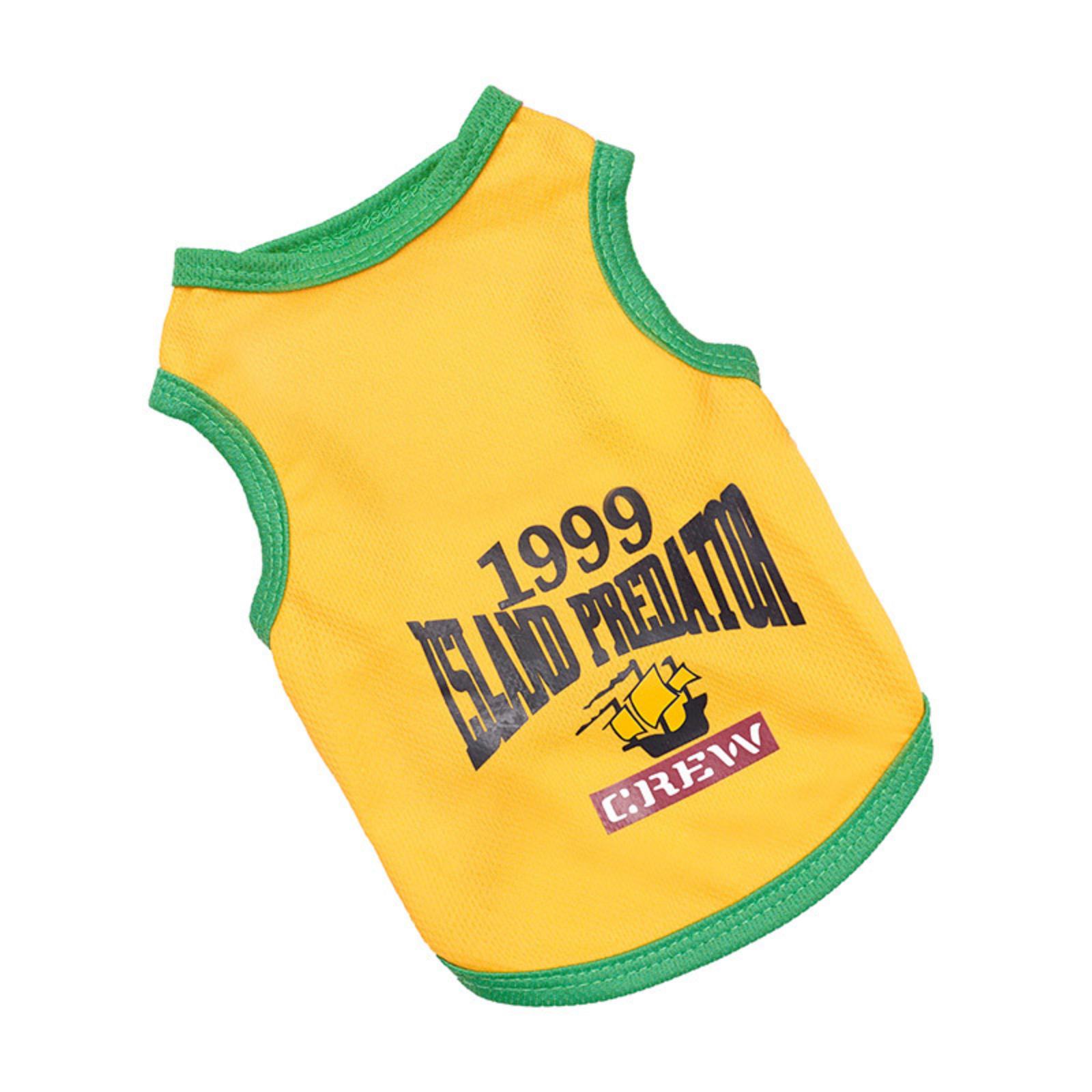 

Summer Pet Basketball Vest, Breathable Mesh Dog Clothes XS жовтий