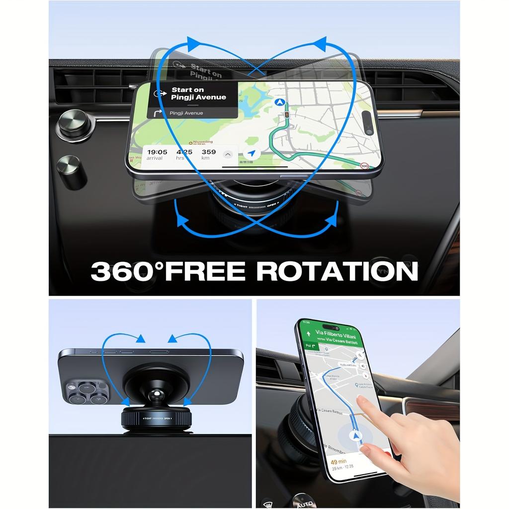 360° Drehbarer Magnetischer Vakuum-Handyhalter, Tragbarer Auto-Saugfuß, Kompatibel mit allen Smartphones, Geeignet für Zuhause, Auto, Fitness, Büro usw.