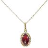And My Jewelry 10K Yellow Gold Garnet Pendant Oval Cabochon Cut 3017 [Your Box] Necklace, "January Birthstone"