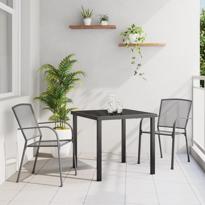 VidaXL Set de salle à manger de jardin en anthracite 3379282
