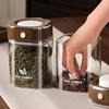 Sealed Jar, Space-Saving Design with Airtight Lids, with One-Click Vacuum Sealing Glass Container, for Tea Coffee Beans Snacks