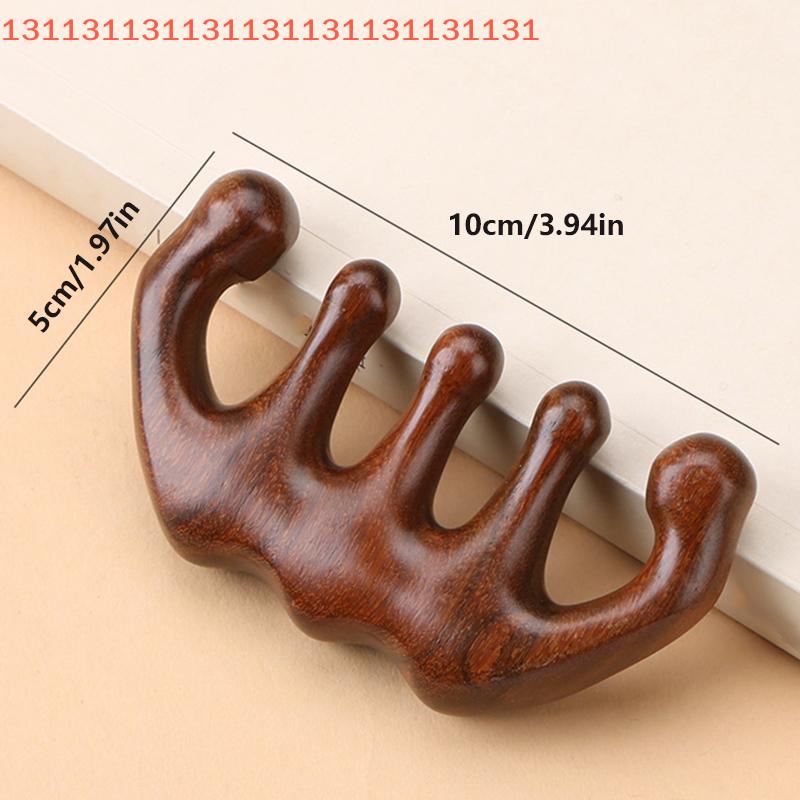 Wood Therapy Massage Comb Head Face Scalp Gua Sha Massager Natural Facial Sandalwood Wide Tooth Guasha Scraping Body Massage