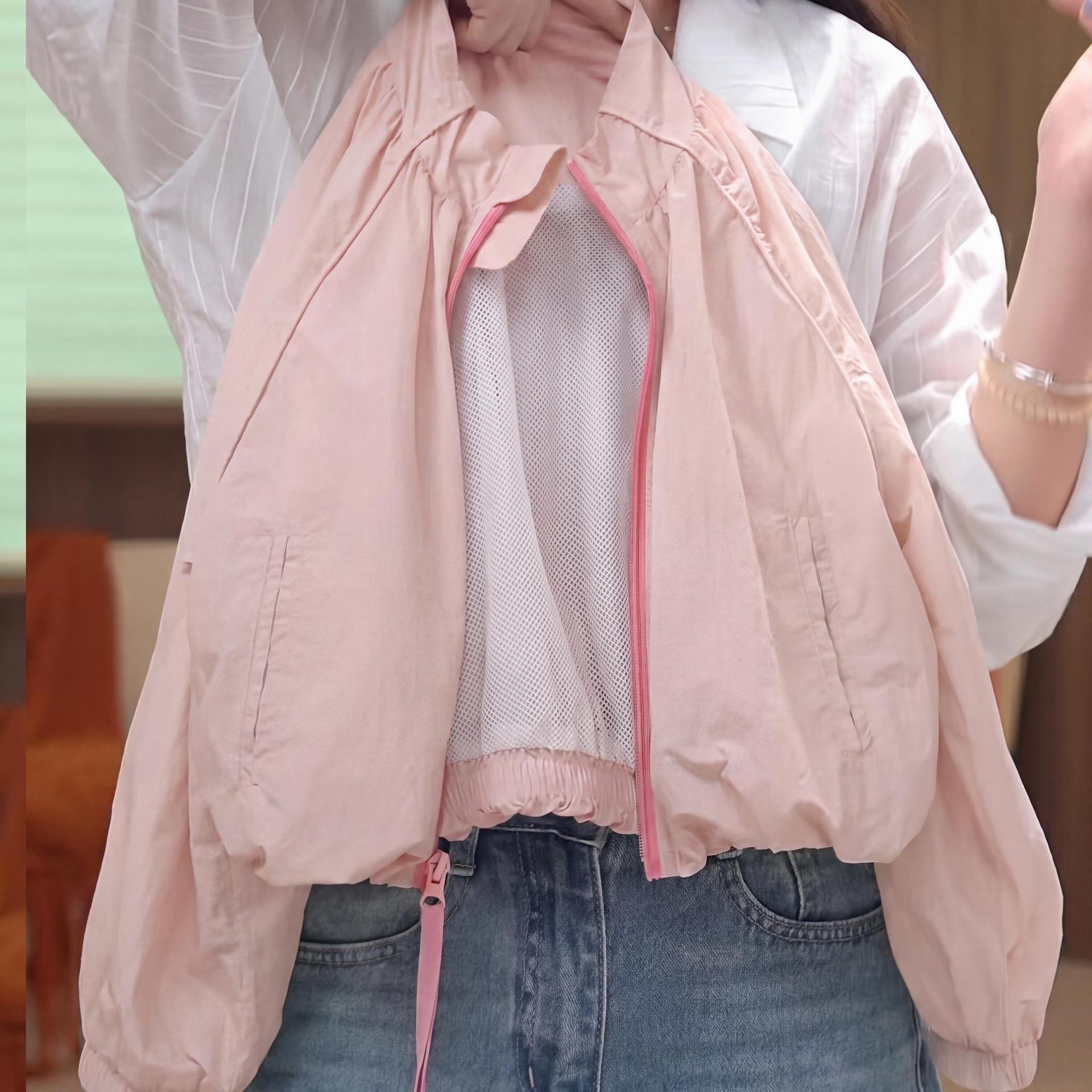 Girls Lightweight Double-Layer Sun Protection Jacket - 2026 Summer Collection 140 розовый