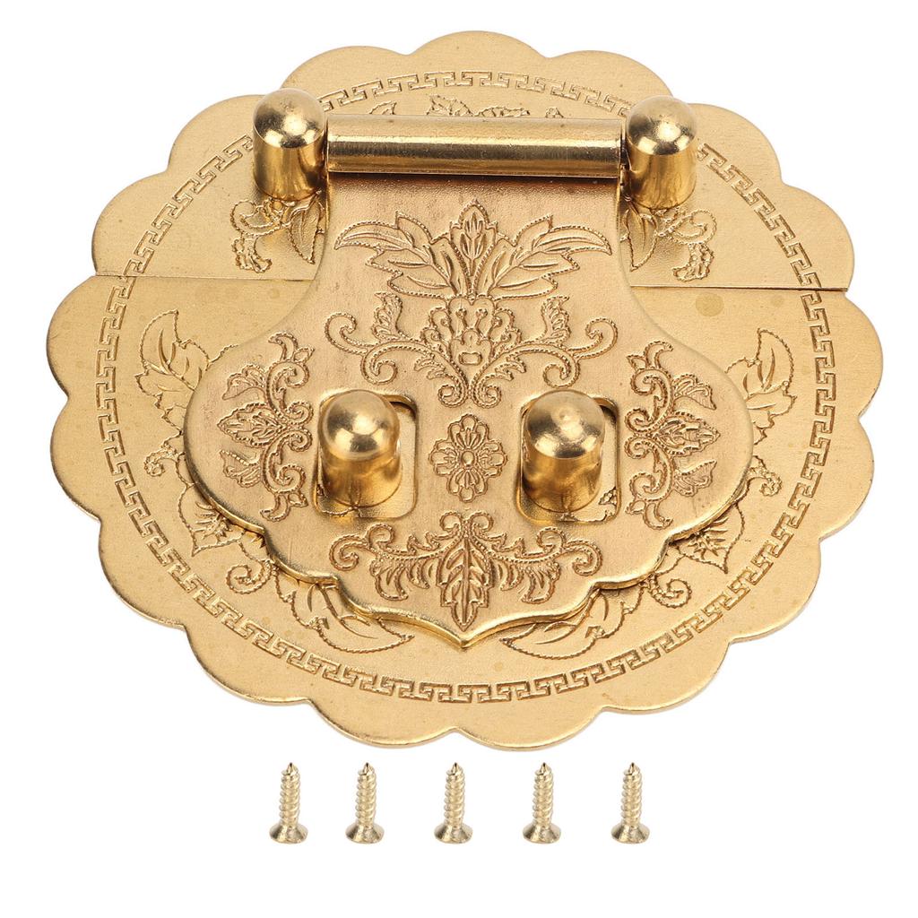 Messing Riegelverschluss Retro Design 8cm Durchmesser Rostbeständiges Metallschloss für Schrank Holzkiste