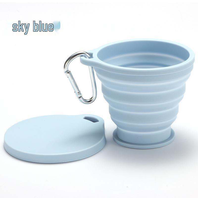 Portable Folding Silicone Camping Cup - Retractable, Food-Grade, High-Temperature Resistant