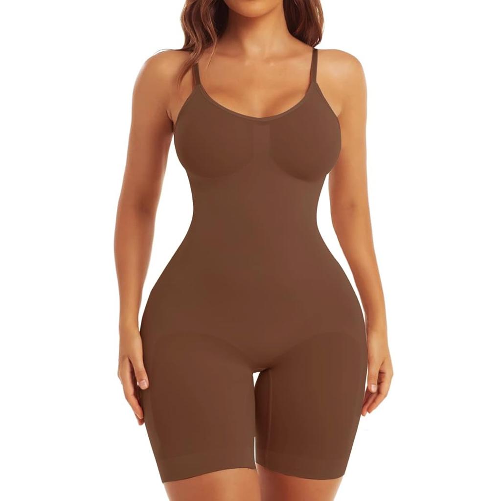 Full Body Shapewear Bodysuit for kvinner Magekontroll Body Shaper Lår Slankere Shorts Sømløst skulpturundertøy