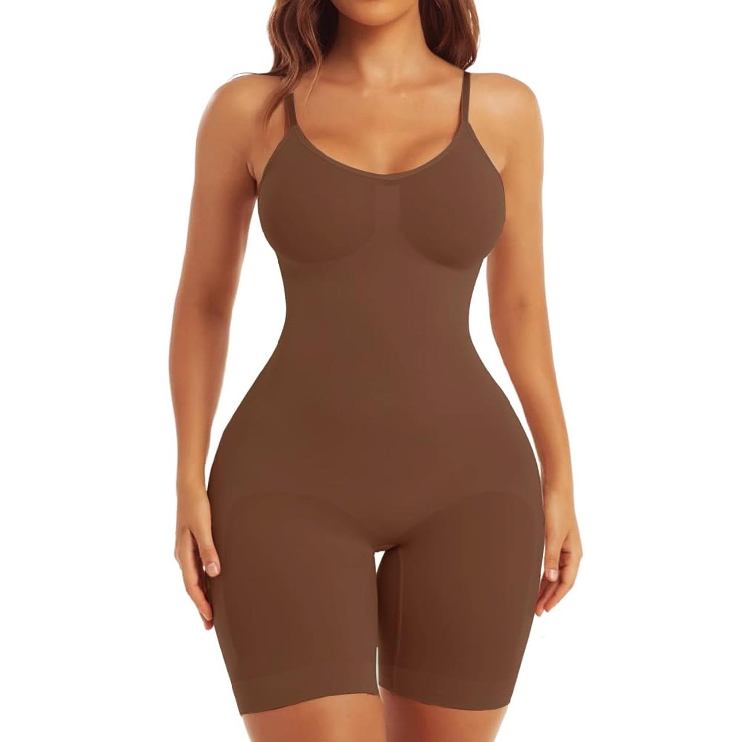 

Корректирующее белье для всего тела, боди для женщин, корректирующее тело, утягивающее бедра, шорты, бесшовное моделирующее нижнее белье 2XL кофейный