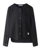 RECODE Half And Half Woven Knitted Blouse_Rqsaa23501Bkx