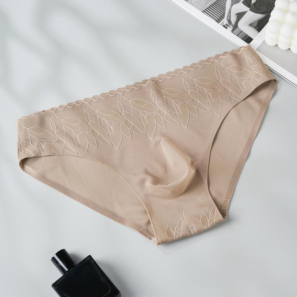 Cross-border Men's 3D Pouch Lace Briefs - Seamless, Low-waist Elastic Underwear