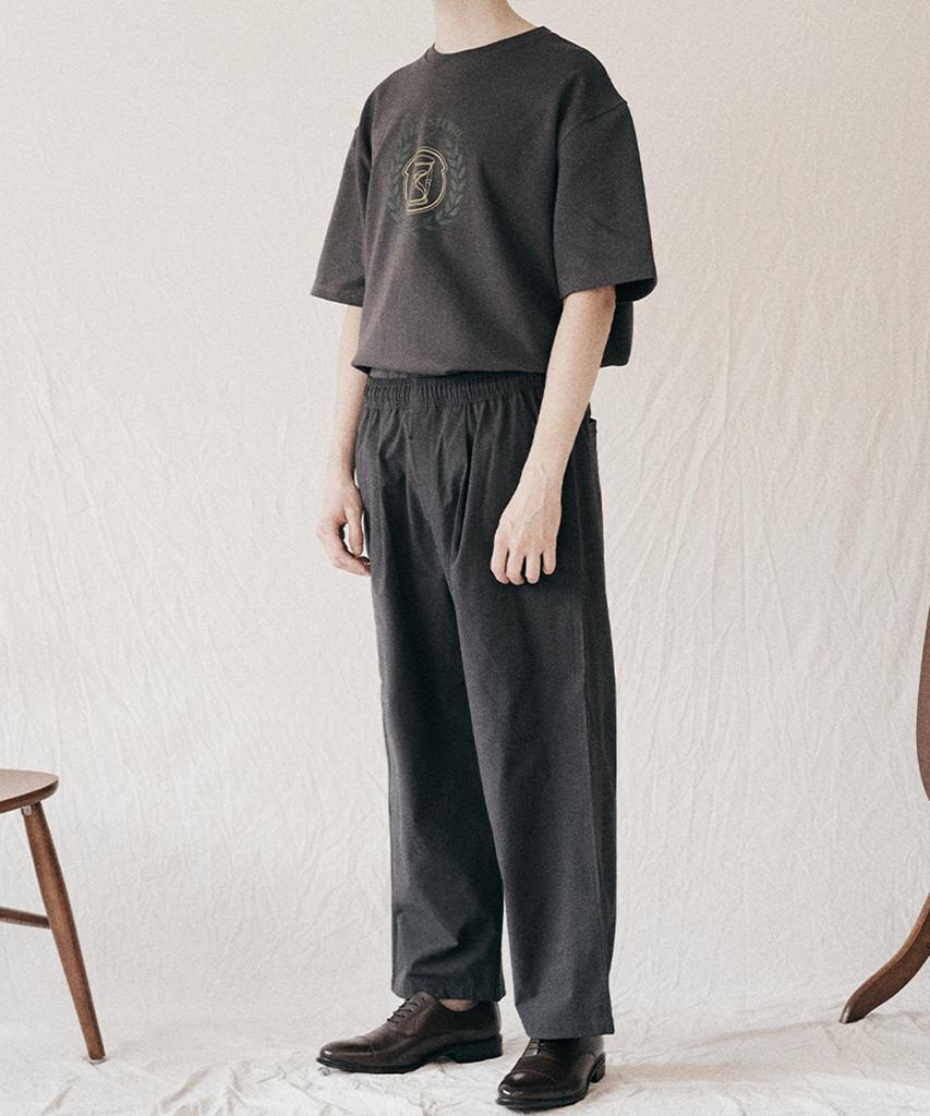 FFEFF STUDIO 23Ss High-Tension Wide Elastic Waist Pants (Charcoal)