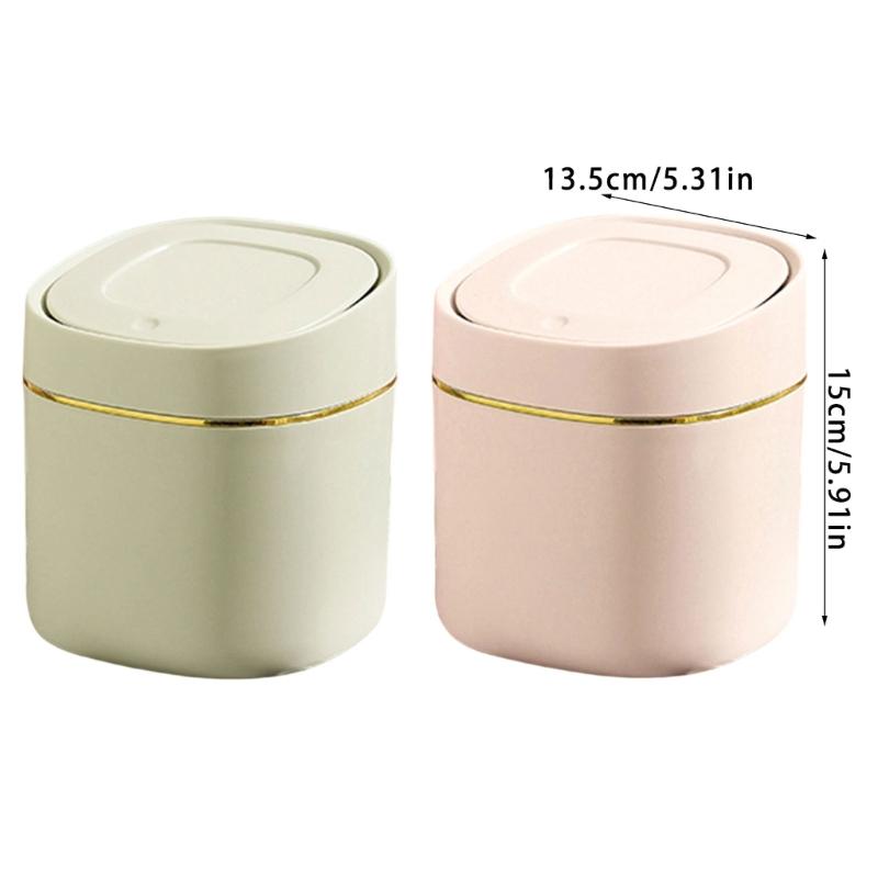 Durable Plastic Mini Waste Bin With Press Lid Design For Odor Prevention And Space Saving for Home Office Setting