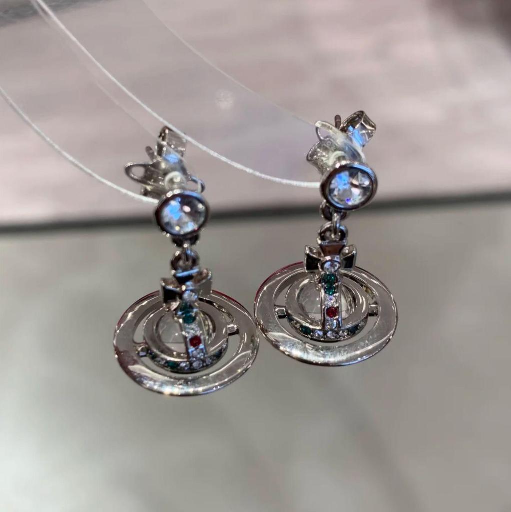 Vivienne Glacier Blue ORB Necklace - Women's European & American Style 3D Planet Saturn Pendant