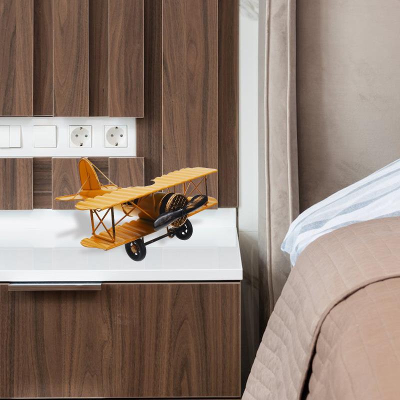 Handmade Small Airplane Model Ornaments Creative Plane Statue Miniatures Art Crafts Decoration Desk Accessories Gift