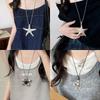 Vintage Spice Girl Silver Starfish Necklace Seaside Long Pentagram Necklace Sweet Cool Fashion Exaggerated Sweater Chain