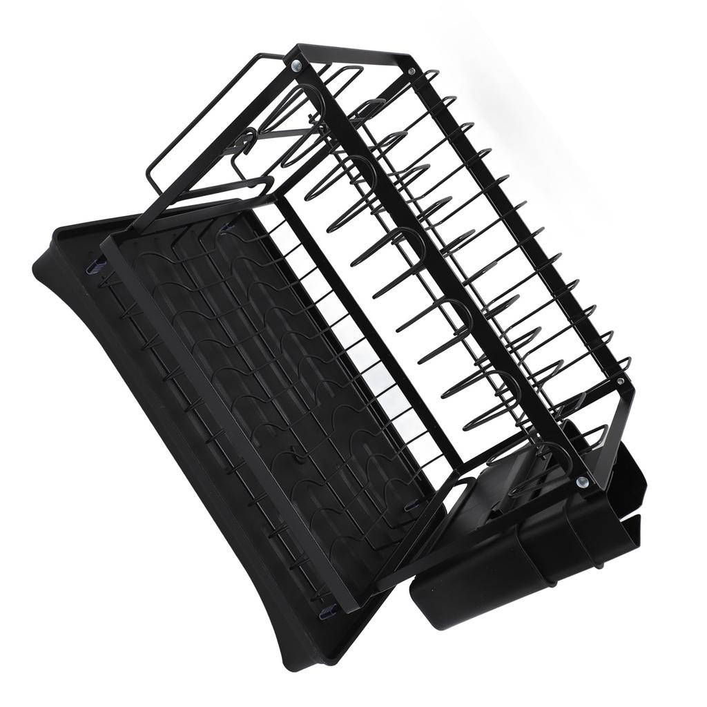 Dish Drying Rack Iron Multipurpose 2 Tier Cutlery Holder Small Dinnerware Drainer Chopsticks Cutlery Countertop Drying