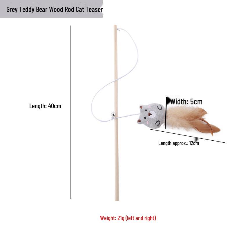 Pet Supplies Feather Bell Fairy Teaser Wand Collection - Interactive Cat Toys