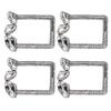 4Pcs Diamond Pearl Decorations Fashion Shoe Clips Alloy Jewelry Ornaments Craft Supplies(Carre A Diamant )