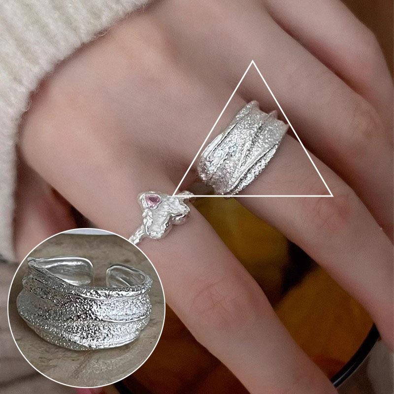 Korean Style S925 Silver Plated Geometric Open Finger Ring - Women's Vintage Hip Hop Jewelry for Index or Pinky Finger.