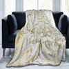 Gold Marble On White Fleece Throw Blanket Modern Geometric Graphic  for Sofa Bedroom Bed Couch Chair or Floor Soft Quilt#