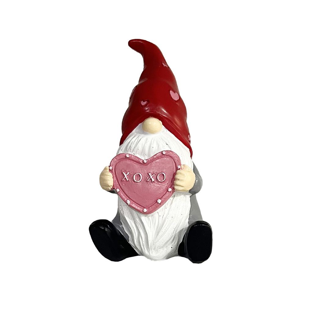 Gnome Valentine's Day Ornament Table Decorations - Christmas Gnome Figurine Valentine's Day Decoration Gift Resin