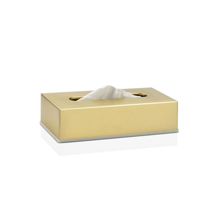 Rectangular Golden Stainless Steel Tissue Box