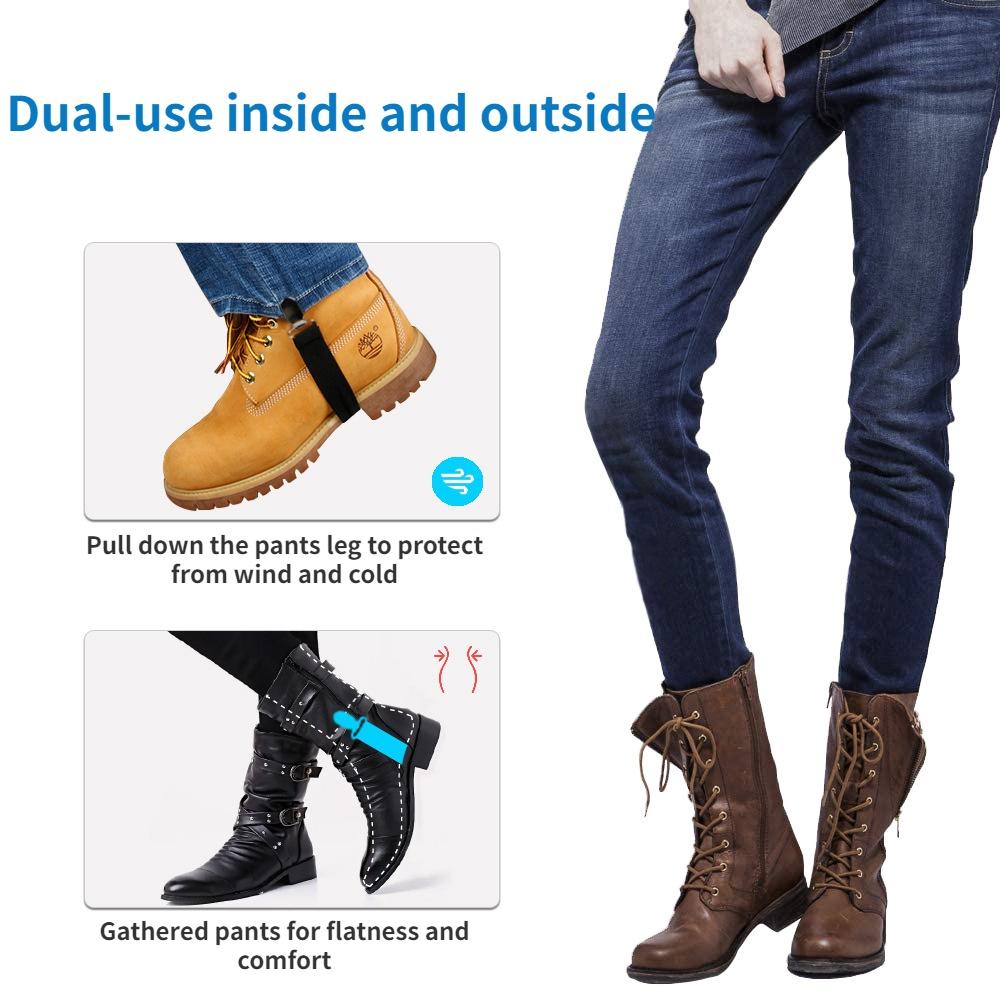 2Pcs Motorcycle Bike Stirrup Pants Clips Leg Boot Elastic Adjustable Straps Elastic Boot Straps Trouser Pant Ends Clip for Motor Riding